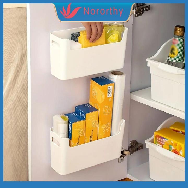 NORORTHY Wall Mounted Kitchen Storage Rack Self Adhesive Punch Free