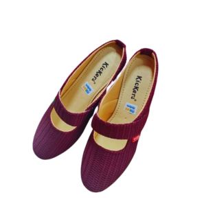 Sepatu Flat Wanita Rajut Slip-On Gaya Korea Motif Polos Warna Solid