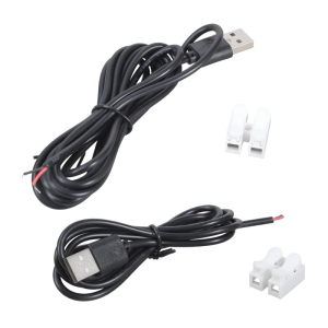 USB2.0 Male To 2 Pin Terminal Block Cable 5V Power Cord Spring Loaded Connectors for Charging Solution 100cm/180cm