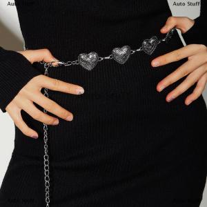 [COD] Auto Stuff เข็มขัดโซ่ทองวินเทจผู้หญิงโลหะหัวใจผู้หญิงเข็มขัดพังก์กอธสำหรับผู้หญิงบางสายรัดเอวกางเกงเครื่องประดับ