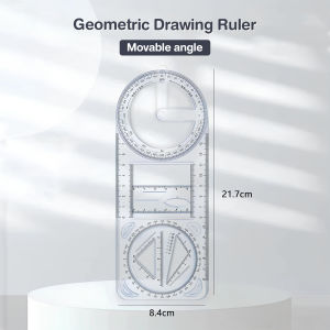 Jangka Sudut Pembaris Serba Guna 360 ° Scale Ruler Geometric Drawing Ruler Measuring Scale 多功能绘图尺