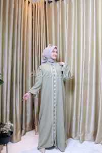 Model gamis hijab SALMA bahan crinkle air flow 2024 Dress wanita muslim Pakaian wanita hijab Fashion muslim terbaru Baju muslim