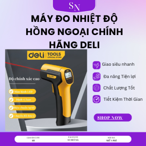 Máy Đo Nhiệt Độ Hồng Ngoại Chính Hãng DELI - Dải Đo -30°C đến 380°C Máy đo Nhiệt kế hồng ngoại từ - 30 độ tới +380 độ DELI Nhiệt Kế Hồng Ngoại Deli Đo nhiệt độ galley Máy đo nhiệt Độ chính xác cao Đo Nhiệt-LCD - 30~380° Chính Hãng Suno Top