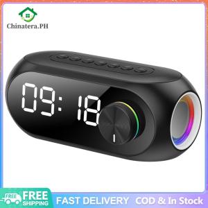Wireless RGB BT Speaker with Alarm Clock Radio FM Music Player Rechargeable Heavy Subwoofer BT Speaker for Home Office