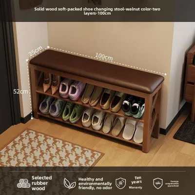 Solid wood shoe changing bench extremely narrow for home entrance hallway shoe cabinet with seating integrated entryway sitable shoe changing bench 25cm wide