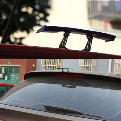 Universal Car Mini Spoiler Wing 6.7 Inch Decorative Carbon Fiber Texture Auto Car Rear Tail Wing for All Cars Black
