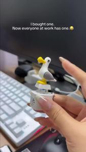 Funny Croaking Seagull Fidget Toys Keychain USB Rechargeable Keyboard Clicker Sound Keyring With LED Light For Stress Relief Clicker Decompression Toys