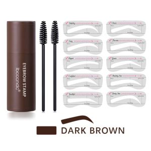 GS Long Lasting  ​ Eyebrow Pen Brushes With 10 Kinds Reusable Eyebrow Stencils Brow Stamp Shaping Kit Shaping Makeup Set One Step Eyebrow Stamp