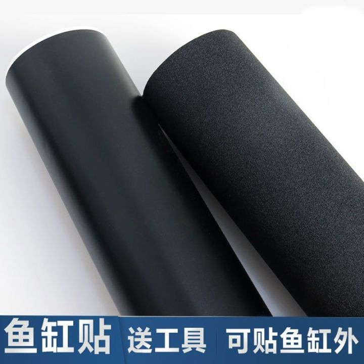 Glass fish tank background sticker home tank self-adhesive pure black ...