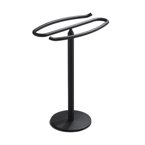 สแตนเลสชั้นวางผ้าขนหนูเคาน์เตอร์แบบพกพาที่แขวนผ้าเช็ดตัวหรูหราผู้ถือนาฬิกายืนผ้าเช็ดตัวแบบเรียบที่ทนทาน