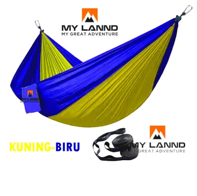 Hammock Single MYLANND kombinasi 2warna Ayunan Gantung Camping Outdoor Ringan Praktis Untuk Pendaki Hiking Traveling Backpacking Hamock Hemock Hemok Murah