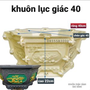 khuôn đúc chậu cảnh lục giác 40 (Khuôn chậu ABS có lòng trong)