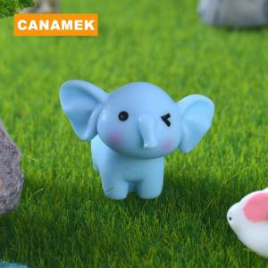 【CANAMEK】 Cartoon Cute Blue Elephant Micro Landscape Desktop Decorative Ornaments Mini Elephant DIY Gadgets Home Figurines Statue