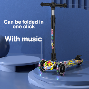 Kids Scooter Toy Scooter Foldable Adjustable Height With Wheel LED Light & Music Outdoor Sport Scooter skuter滑板车