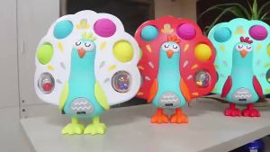 Baby Childrens Toy Peacock Press Bubble Fun Hand Grasping Ball Baby Educational Finger Training Press Fun Toy
