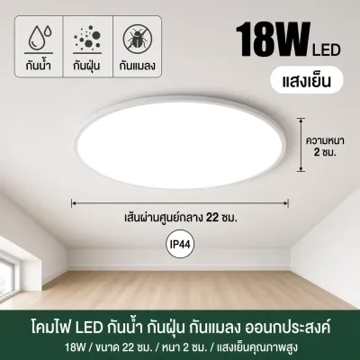 โคมไฟติดเพดาน LED โคมซาลาเปา 18W 40W 60W แสงสีขาว Daylight 6500K ทรงกลม โคมไฟ เพดาน