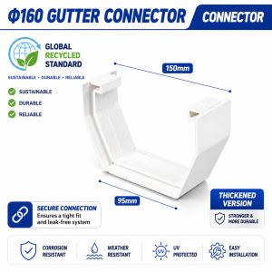 PVC Roof Rain Gutter 4ft | Durable Drainage Channel with Fittings for House Hydroponic Use