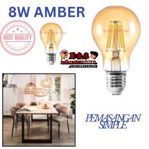 FILLAMENT G45 8WATT 4WATT lampu A60 FILLAMENT LIGHT kuning 2700k amber lampu cafekamar tidur