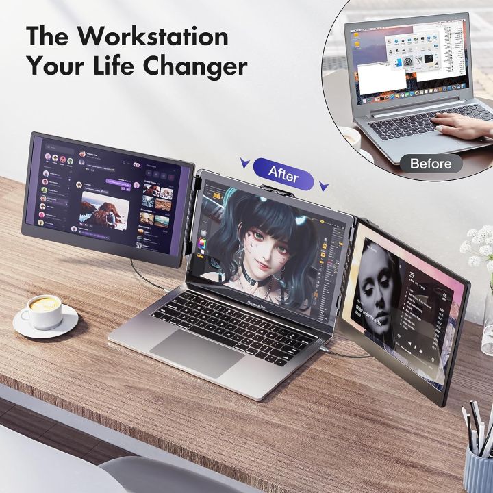 [Ship From Malaysia] OFIYAA P2 S2 14inch Portable Triple Monitor For ...