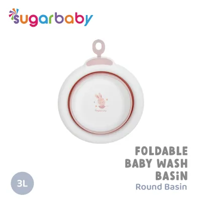 Sugar Baby Foldable Baby Wash Basin Rabbit & Round/Baskom Lipat Bayi/Ember Lipat motif kelinci