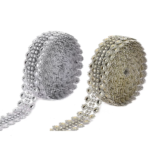 5 Yards Sparkling Rhinestones Ribbon 27mm Rhinestones Ribbon for Wedding Decoration Clothing Art Craft Embellishment