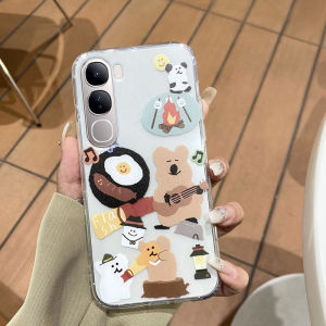 เคสสำหรับ Vivo Y21d Y04 Y39 Y29 Y29t Y29s Y200 Y28 Y28s 5G 19s Pro 2025ใหม่น่ารักการ์ตูนหมีชัดเจนลายกันกระแทกปลอกซิลิโคนนิ่มเคสโทรศัพท์สำหรับ Vivoy21d เคสโทรศัพท์