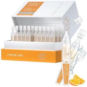 THESKCARE Serum Dưỡng Da Mặt Vitamin C với Hyaluronic Acid Glutathione Vitamin E & Niacinamide Serum Chống Lão Hóa Da Mặt Giảm Nếp Nhăn & Thâm Nám Dưỡng Ẩm & Làm Sáng Da 30 Ống Serum
