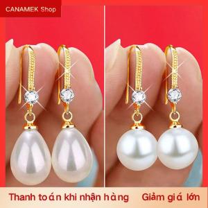 CS Trang sức cho nữ bông tai ngọc trai hình giọt nước bông tai ngọc trai trắng đỏ dáng tròn và bầu dục quà tặng đám cưới đính hôn ngày Valentine