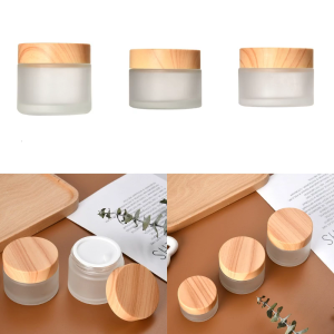 Glass Cosmetic Containers with Lids Round Frosted Cosmetic Jars Small Empty Glass Sample Jars for Makeup Lotions Sample