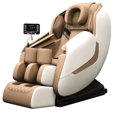 (UK PLUG)Massage Chair Zero Gravity Extra Large Shiatsu Recliner Lumbar & Calf Heating 5 Auto Modes Air Compression Bluetooth Speaker Touch Screen Controller