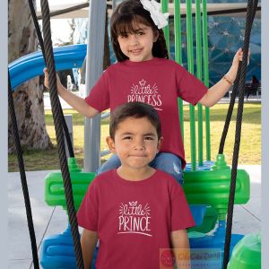 PRINCE & PRINCESS BAJU PASANGAN ANAK RAJA DAN RATU KAOS COUPLE FASHION  USIA 1-13 thn [ Harga 1 bj