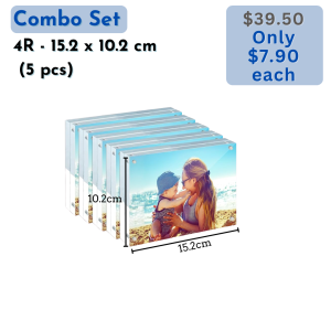 🇸🇬 Acrylic Picture Frames- Desktop Frameless Photo Frames with Magnetic Double Sided Transparent