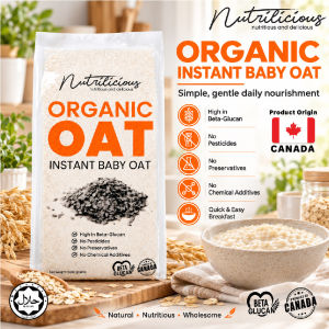 NUTRILICIOUS Organic Instant Baby Oat Baby Food 500g Oat Bayi Organik Bubur Oat 燕麦片