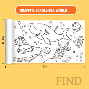 FIND 3M Coloring Roll Painting Paper Drawing Roll Childrens Graffiti Wallpapers For Kids Girls Boys Gift