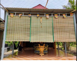Rẻ Vô địch : Mành che nắng rộng 15m 12m 1m x cao 2m Màn treo cửa sổ màu tự nhiên có dây kéo dây kéo đầy đủmành deco Tết