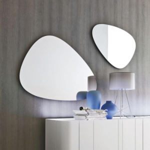 (GLOREX) 80cm High-Quality Premium Irregular LED Mirror Irregular Mirror Toilet Mirror LED Bathroom Mirror Cermin Bulat Cermin LED Smart Mirror Decoration Vanity Mirror Smart Home Cermin Tandas Cermin Bilik Air Frameless Mirror Ready Stock Warranty