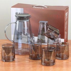 BỘ BÌNH THUỶ TINH GỒM 1 ẤM 2 LÍT + 6 LY CỠ LỚN