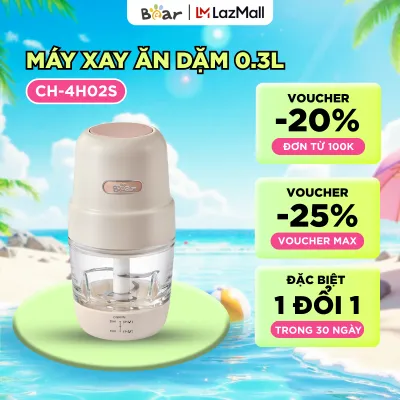 Máy Xay Ăn Dặm Bear 0.3L Máy Xay Thực Phẩn Cho Bé Ăn Dặm Cối Thủy Tinh Máy Xay Cháo Mini Máy Xay Thịt Ăn Dặm CH-4H02S