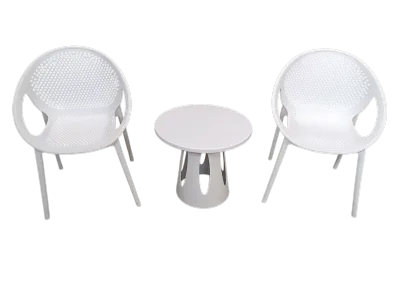 Modern Outdoor Chair and Table Set – Available in White & Black