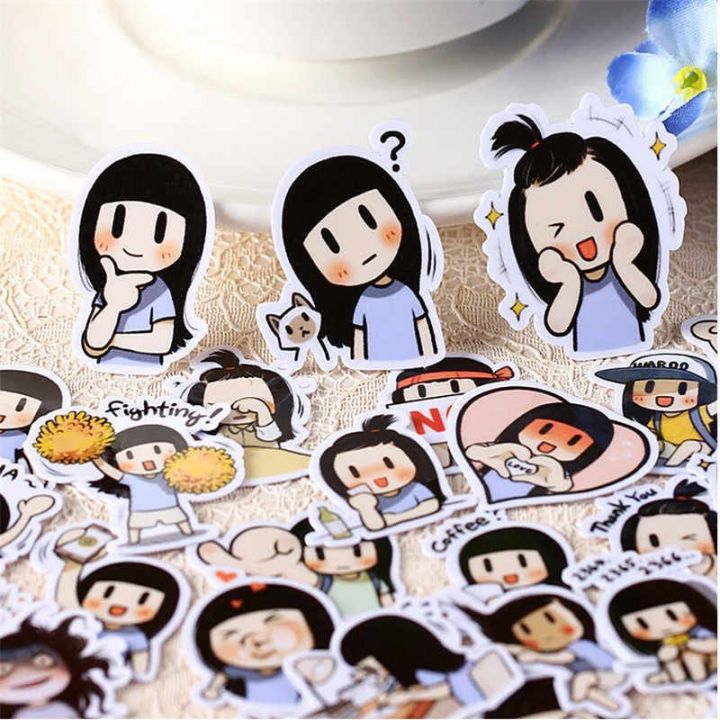 Sticker Smile Brush 30-60 cái ép lụa / Hình dán Smile Brush cartoon ...