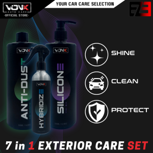 VONX EZ-3 Series 7IN1 Combo Package ( Wash + Protect + Wax ) 【Anti-dust Shampoo & Hybridize Crystal Coat & Silicone Tyre Wax】Home DIY Car Wash Set Kit I Long Lasting Protection I Anti-dust formula I Easy Cleaning I Full Set Car Wash Kits