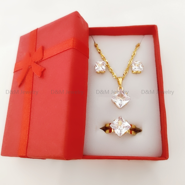 18k gold necklace and earring outlet set