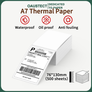 3inch Thermal Printing Paper A7/A8 size (76*130mm) Waybill AWB Shipping Label 500pcs Shopee sticker label paper