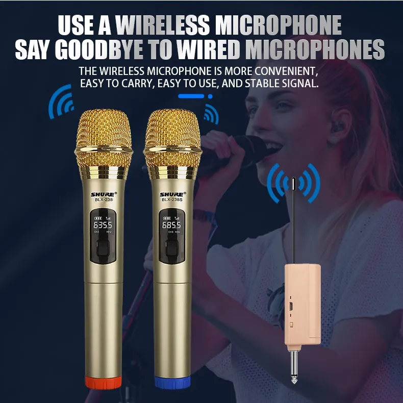 Rlion Shure wireless HD microphone handheld Professional singing