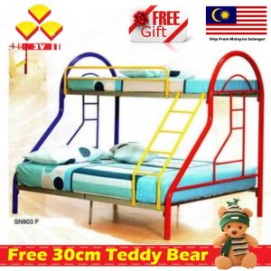 UMI 3V SN903F Super Strong Base Metal Bunk Bed /Double Decker Bed (Colorful) + Free Gift