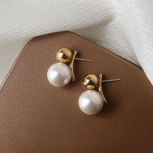 Frascati Elegant Ball Back Hanging Pearl Pendant Earrings For Woman Design Sense Jewelry Korean Fashion Accessories Girls Sweet Earrings