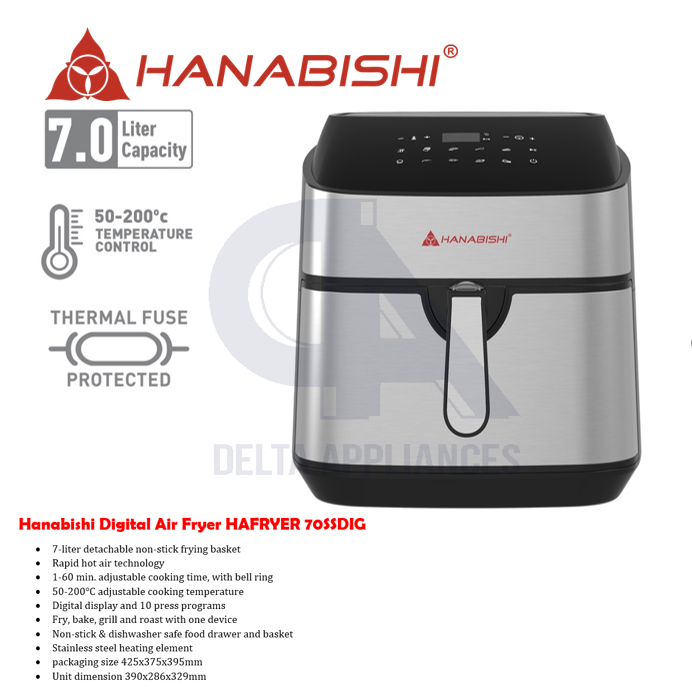 Hanabishi air outlet fryer size