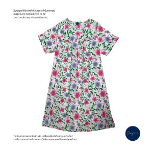 ชุดกระโปรงแขนสั้น คอกลม LXLXXL3XL ชุดนอน ชุดลำลอง ผ้าไหมอิตาลีคุณภาพ นุ่มลื่นระบายอากาศดี ใส่สบาย
