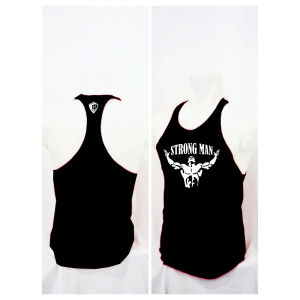 Baju Fitnes SInglet Fitnes Gym Binaraga Front Pose Stronger
