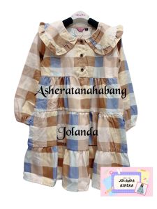 JOLANDA BLUS ANAK PEREMPUAN BAHAN SHAKILA PREMIUM MOTIF UKURAN 4 - 16 TAHUN TUNIK SUSUN KRAH KANCING 3 FREEONGKIR CASHBACK BISA COD TUNIK LISA KOTAK